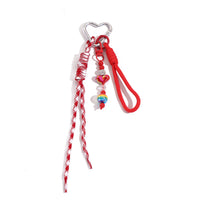 Fashionable Braided Rope Keychain with Sweet Flower Bowknot Starfish Charms for Women's Bags
