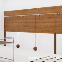 Garment Display Rack Stainless Steel with Wood Grain Wall-Mounted Clothing Store Display Shelf