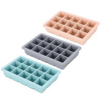 Large 15-Grid Food-Grade Silicone Ice Cube Tray with Lid for Refrigerator, Ice Storage Box, Ice Maker