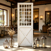 Vintage Solid Wood Room Divider Screen Panel for Living Room, Balcony, Garden, Movable Partition