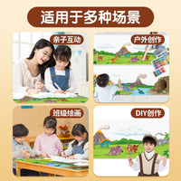 Kids' Creative Coloring Roll with Dinosaur & Animal Themes, Long Hand-Painted Doodle Scroll