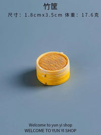 Miniature Bamboo Woven Basket for Micro Landscape DIY Decor