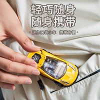 1:64 Scale Alloy Sports Car Model with Road Signs, Collectible Die-cast Toy Vehicle for Boys