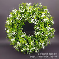 St. Patrick's Day Clover Wreath Artificial Milan Flower Garland Door Decor