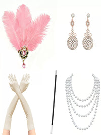 1920s Great Gatsby Flapper Costume Accessory Set for Halloween & Masquerade Parties