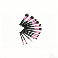 15-Piece Makeup Brush Set with Storage Bag, Fiber Bristle Wooden Handle Blush Eyeshadow Brushes
