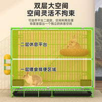 Large Indoor Rabbit Cage with Tray, Guinea Pig Hutch, Multi-level Pet House