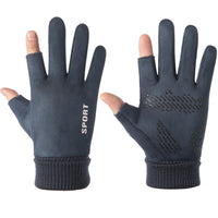 Men's Suede Winter Cycling Gloves with Touchscreen and Windproof Features
