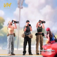 Miniature Photographer Figures 1/18 1/24 1/43 1/64 1/87 Scale Male Female SLR Camera Diorama Scene Ornaments