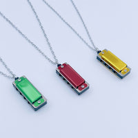 Mini 4-Hole 8-Tone Harmonica Necklace for Kids, Beginner Musical Toy & Pendant