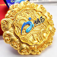 3D Embossed Marathon Race Medal with Hollow Design and Colored Enamel