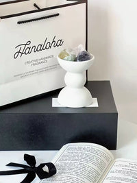 Ceramic Cup Crystal Stone Volcanic Ball Flameless Aroma Diffuser Gift Set for Home Decor