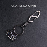 Outdoor Climbing Anti-Loss Keychain with 8-Shaped Buckle and 7-Shaped Hooks