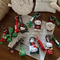 Korean INS Style Red Cartoon Sweet Bag Charm Colorful Plush Ball Keychain Phone Pendant