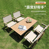 Portable Carbon Steel Roll-Up Camping Table for Outdoor Picnic & BBQ