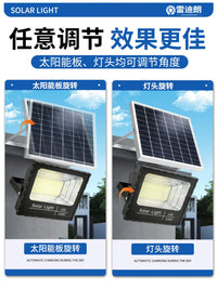 Solar Powered Outdoor LED Flood Light with Remote Control for Yard, Patio, and Garden