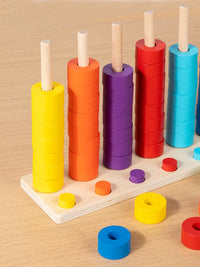 Kids Rainbow Stacking Rings Montessori Educational Toy for Early Learning and Logic Training