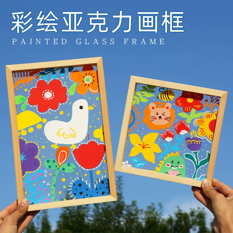 DIY Stained Glass Painting Kit for Kids, Creative Art Craft Acrylic Photo Frame