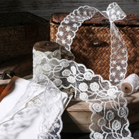 Lace Embroidery Floral Ribbon Trim for DIY Crafts, Wedding Decor, Gift Wrapping, and Hair Accessories