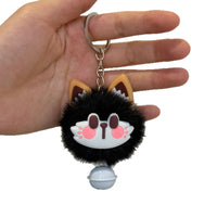 Lucky Cat Faux Rabbit Fur Keychain Pendant for Bags and Keys