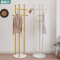 Modern Minimalist Metal Garment Rack with Hooks for Bedroom and Entryway, Freestanding Clothes and Bag Organizer