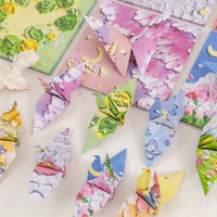 Oil Painting Style Embossed Origami Paper for DIY Crafts and Scrapbooking, Starry Moon Dream