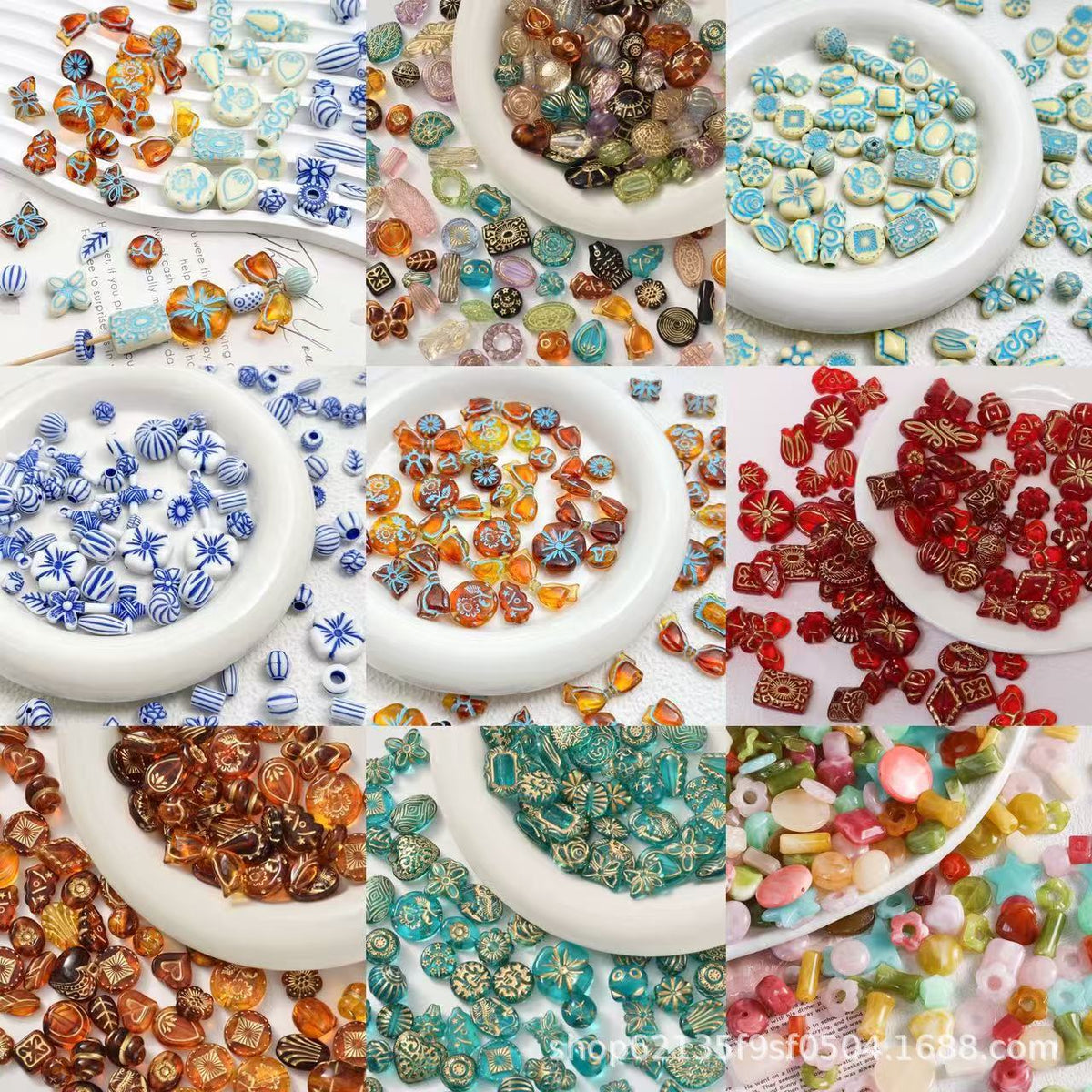 DIY Acrylic Retro Painted Beads for Bracelets and Necklaces