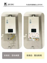 Cartoon Dog Pattern Kitchen Curtain for Water Heater and Pipe Concealment