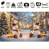 Christmas Flag Banner New Year Party Decoration Snowman Tapestry Wall Decor