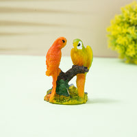 Resin Parrot Figurine Ornament Home Decor Bird Model Gift Car Dashboard Couple Birds