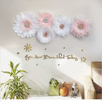 Boho Feather Wall Decor with Wooden Accents and Slogan for Bedroom Living Room