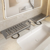 Faucet Mounted Bathroom Organizer Shelf No-Drill Sink Caddy for Toilet Vanity