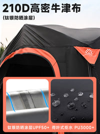 Quick-Open Hydraulic Rooftop Tent with Awning for Camping