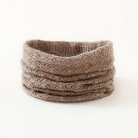 Cashmere Knitted Neck Warmer Scarf with Hollow-out Design