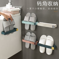 Wall-Mounted Slipper Rack for Bathroom, Punch-Free Multi-Layer Space-Saving Organizer