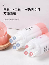 4-in-1 Travel Dispenser Bottle Set for Toiletries, Shampoo, and Cosmetics