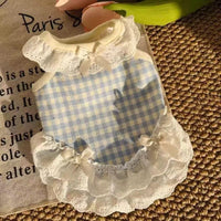 Pet Dog Summer Thin Plaid Bow Vest for Small to Medium Breeds