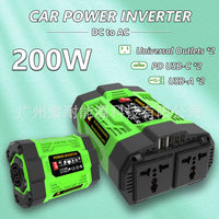 Universal Power Inverter 200W 300W 600W 12V to 110V/220V with Dual USB and Type-C Ports