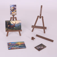Dollhouse Miniature Easel and Classical Oil Painting Set (3 Pieces)