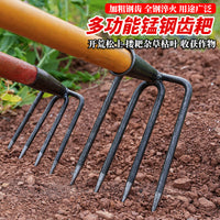 Heavy-Duty Steel Garden Rake for Soil Loosening and Cultivation