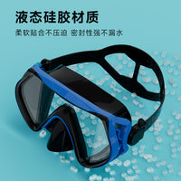 Full Dry Snorkel Set with Wide View Diving Mask and Liquid Silicone Goggles