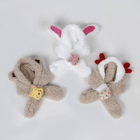 iBeans Pet Christmas Reindeer Headwear Scarf Hat for Cats and Dogs, Winter Festive Pet Neck Warmer