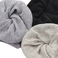 Knitted Floral Beanie Scarf Combo for Women, Windproof Headwrap, Thin Spring/Autumn Style