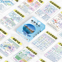 55 Pcs Geography Knowledge Lomo Cards for Students, High-Definition Learning Aid