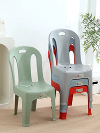 Adult & Kids Plastic Stool with Backrest - Thickened Non-Slip Low Stool for Home, Living Room, or Outdoor Use