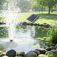 Solar-Powered Floating Fountain Pump with LED Lights for Garden and Pond