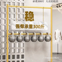 Double-Layer Freestanding Garment Rack with Storage Shelf