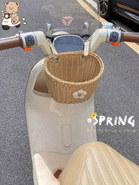 Waterproof Woven Front Basket for Electric Bicycle and Scooter - Universal Storage for Handlebars and Rear Racks