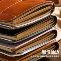 Vintage PU Leather Journal Notebook with Detachable Cover, Sketchbook, Diary, and Stamp Book