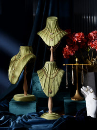 Velvet Jewelry Display Bust Stand for Necklaces and Pendants, Countertop Mannequin Prop